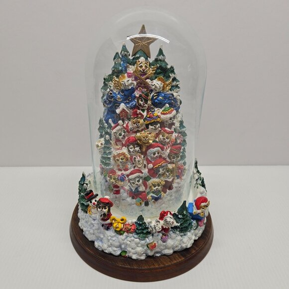 Franklin Mint Here Comes Santa Claws Bill Bell Cat Musical Christmas Tree EUC - Picture 1 of 11
